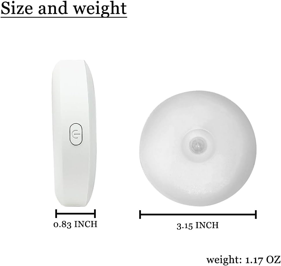 2 Pack Motion Sensor Light Indoor,Nightlights with Light Sensors Automatic/Constant Modes,White Warm & Neutral Light Three Colors Magnetic