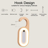 Load image into Gallery viewer, Wooden Message Motion Sensor Night Light with Memo Stickers, Doorknob Board LED Lamp, Rechargeable Doorhandle Hook Design for Bedroom, Bathroom, 2Pack