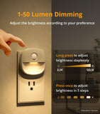 Load image into Gallery viewer, Night Light with Motion Sensor and Dusk to Dawn Sensor, Dimmable Warm Nightlight with 1-50lm Adjustable Brightness Indoor for Bedroom