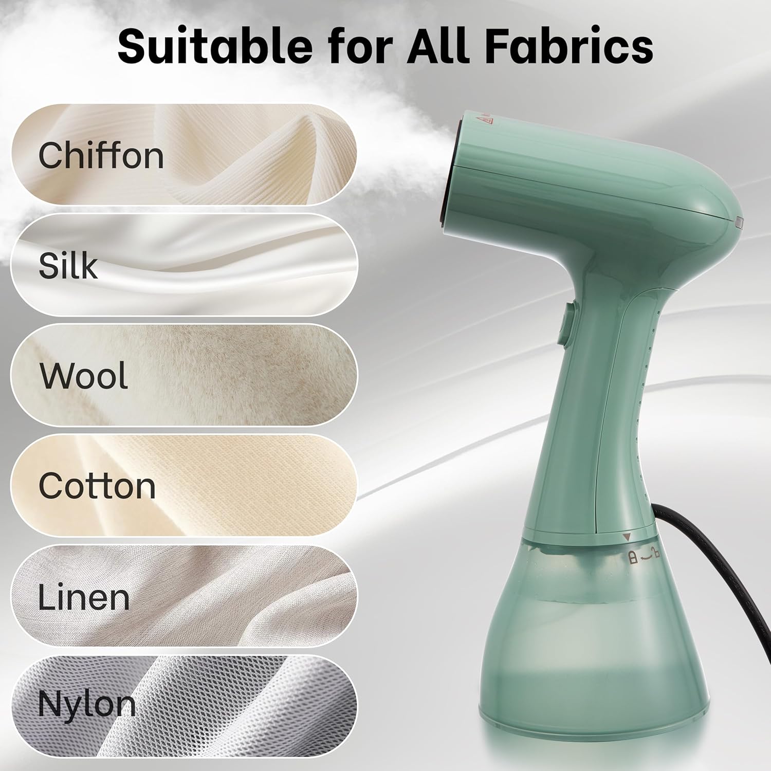 Clothes steamer handheld with Ultra Large 400ml Water Tank, 1500W High Power, 20S Fast Heat-up,Wrinkle Remover,Portable