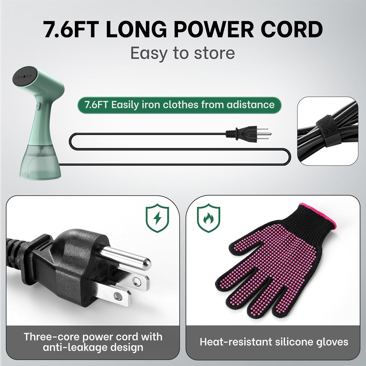 Clothes steamer handheld with Ultra Large 400ml Water Tank, 1500W High Power, 20S Fast Heat-up,Wrinkle Remover,Portable