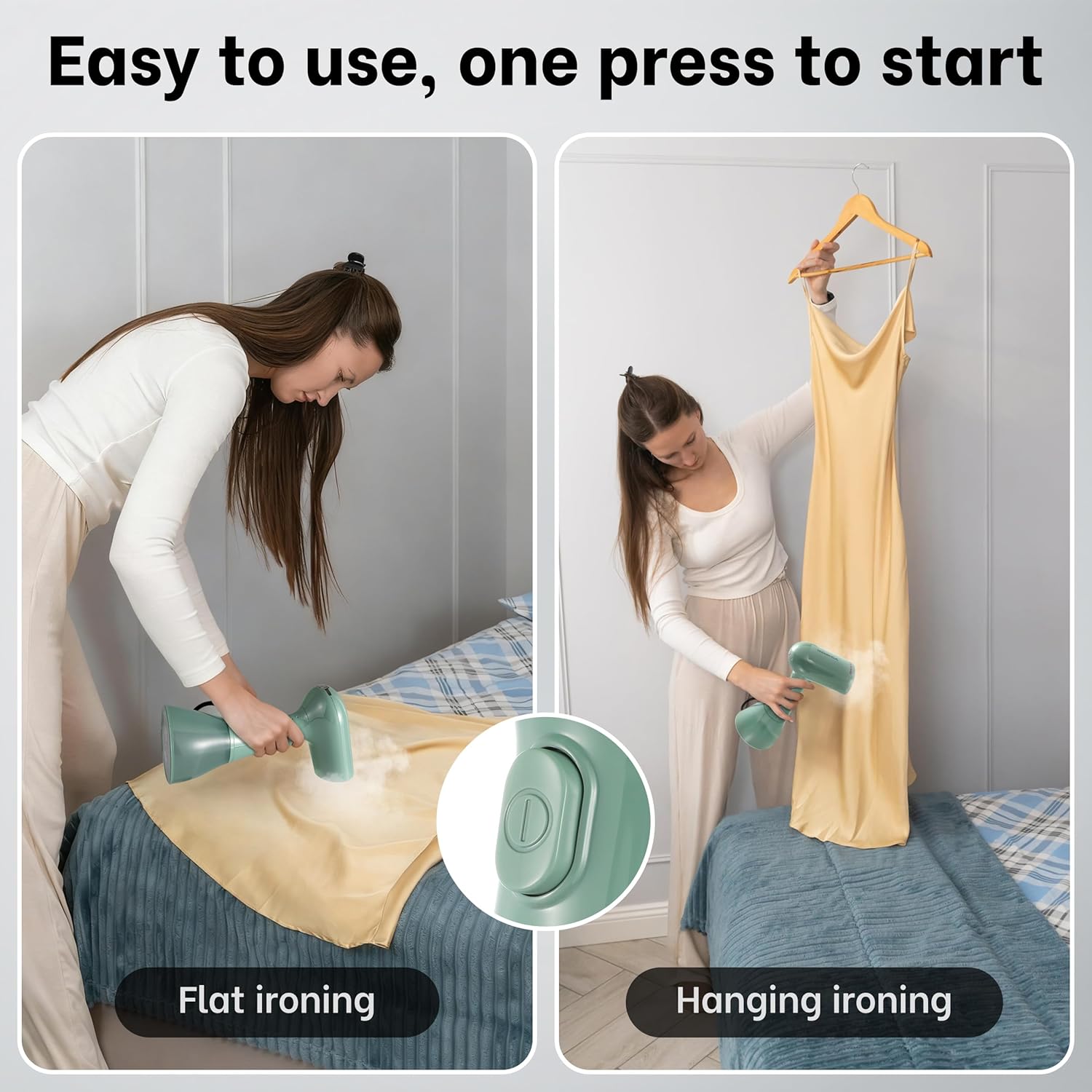 Clothes steamer handheld with Ultra Large 400ml Water Tank, 1500W High Power, 20S Fast Heat-up,Wrinkle Remover,Portable